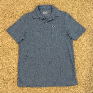Vineyard Vines Men's Heathered Sky Blue Pocket Polo